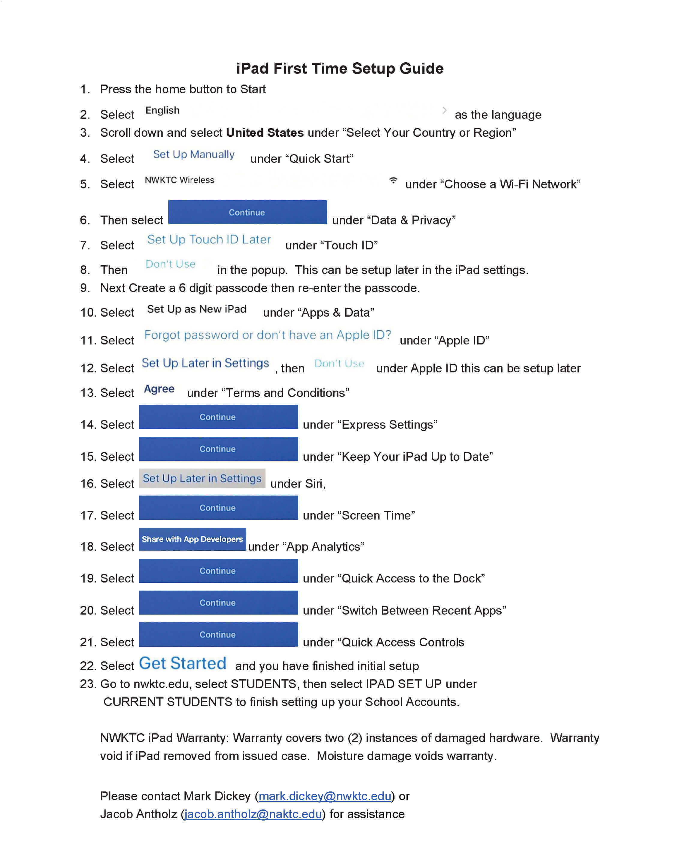 iPad® Set Up Guide